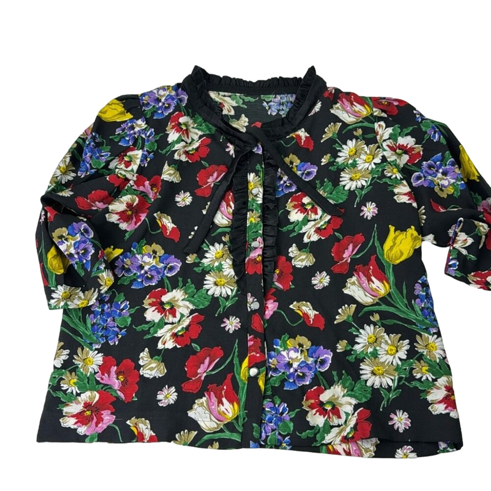 Vintage Floral Button Down Blouse